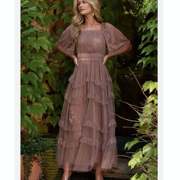 Baltic Born Dresses & Skirts - Baltic Born Magdalena Tulle Dusty Orchid Maxi Dress Size Medium